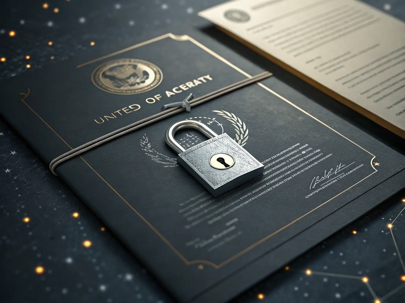 A document with a seal and a pen, symbolizing the legal insurance policies offered by Estrategía Legal Quirarte.